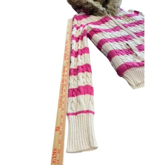 "PINK" RARE! Y2K Zip Up Hooded Faux Fur Lined Sweater SZ L 1986 Tween PLZ READ!! - Picture 14 of 16